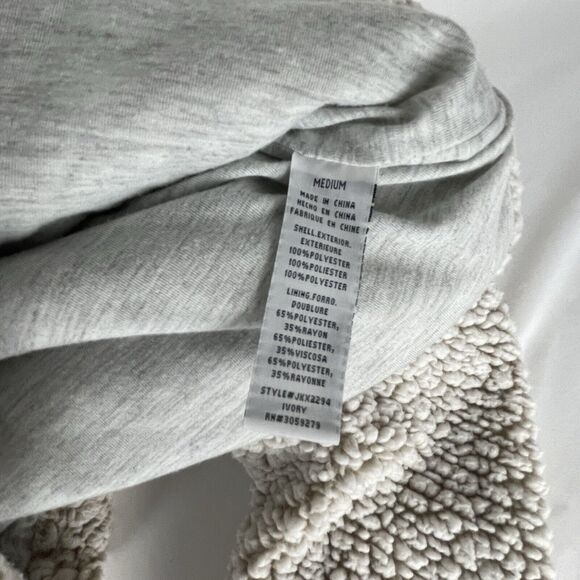 Thread & Supply Sherpa Hoodie Fleece Soft Fuzzy Full Zip Jacket Size M - Picture 5 of 6